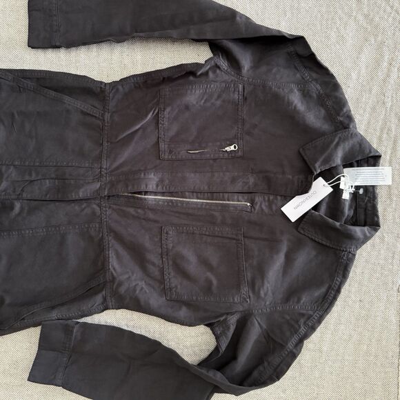 Outerknown S.E.A.  Suit Button Front Jumpsuit Small Storm Black Womens - Picture 3 of 11